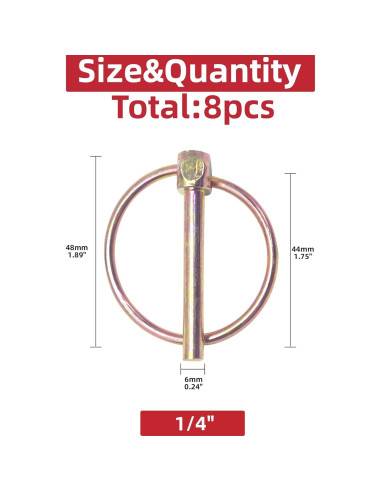 Kit de Pasadores de Seguridad AIMUNOK 1/4" - 8 Piezas