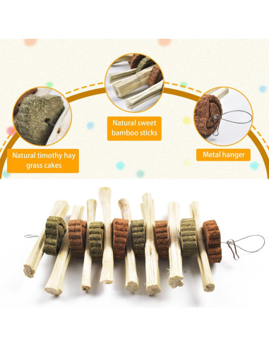 Juguetes de Masticar para Conejos Kathson - 4 Piezas Naturales