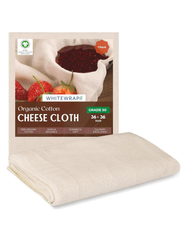 Gasa de Algodón Orgánico WHITEWRAP Grado 50 50x50 cm