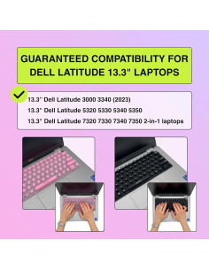 Cubierta de Teclado Silicona Tippy Type para Dell 13.3" Rosa 2