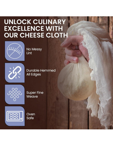 Gasa de Algodón Orgánico WHITEWRAP Grado 50 50x50 cm