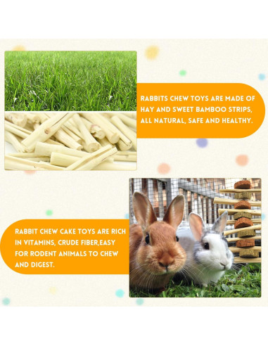 Juguetes de Masticar para Conejos Kathson - 4 Piezas Naturales