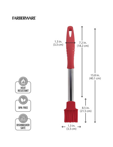 Brocha para Basting BBQ Farberware 40.5 cm Silicona Roja