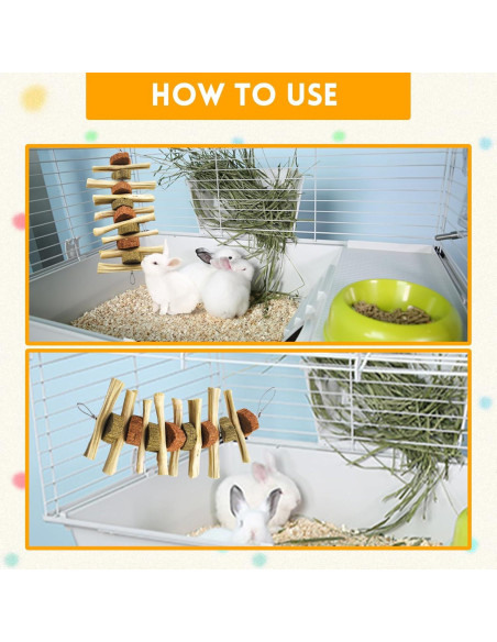 Juguetes de Masticar para Conejos Kathson - 4 Piezas Naturales