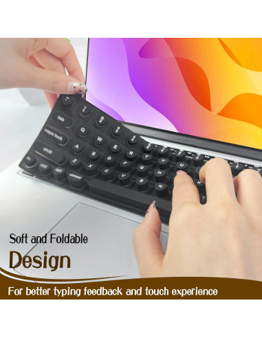 Cubierta de Teclado de Silicona Sibosen para Uñas Largas - Negro