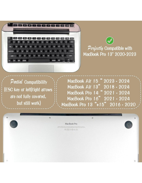 Cubierta de Teclado de Silicona Sibosen para Uñas Largas - Negro