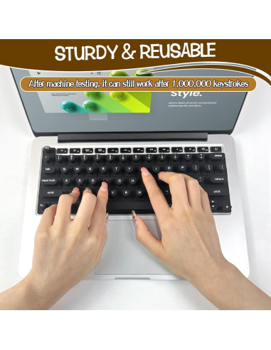 Cubierta de Teclado de Silicona Sibosen para Uñas Largas - Negro