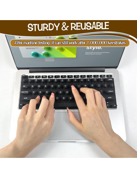 Cubierta de Teclado de Silicona Sibosen para Uñas Largas - Negro