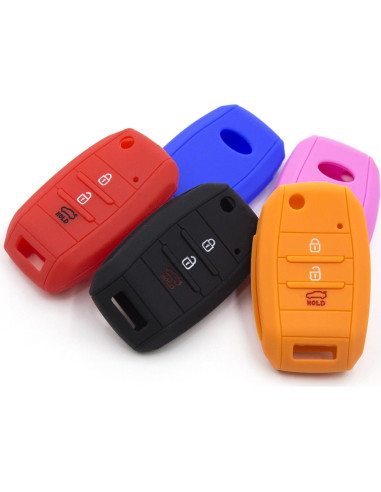 Funda de Llave Plegable de Silicona LIGHTKOREA 3 Botones Kia