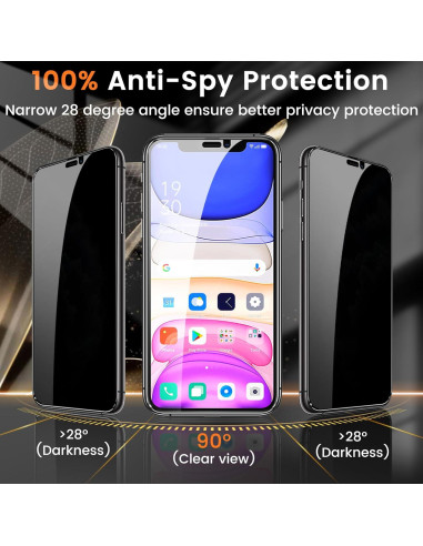 Protector de Pantalla Privado Lesakit para iPhone 11 6.1" 9H