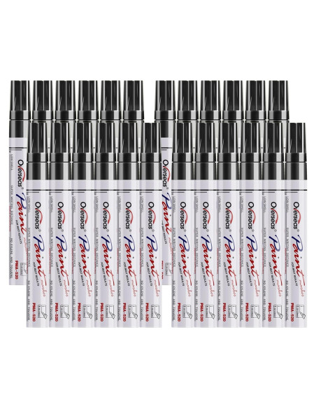 Marcadores Permanentes a Base de Aceite Overseas 24 Pcs Negros