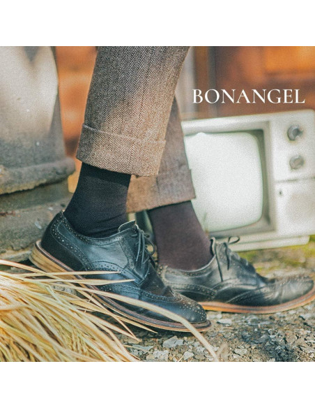 Calcetines Térmicos de Lana Merino Bonangel para Hombres - 3 Pares Negros