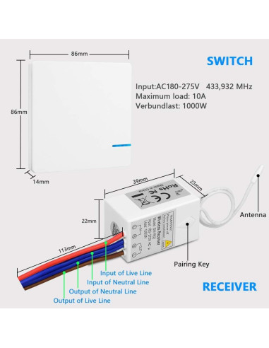 Kit Interruptor de Luz Inalámbrico Thinkbee IP66 600m