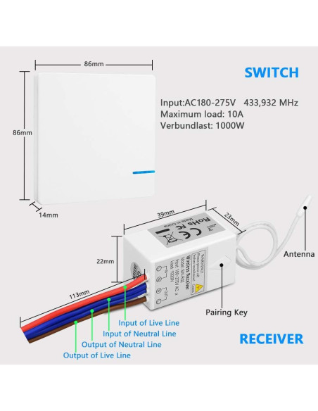 Kit Interruptor de Luz Inalámbrico Thinkbee IP66 600m
