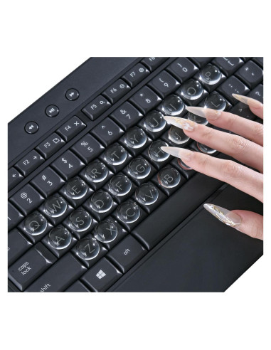 Pegatinas de Teclado para Uñas Largas DAMMOMKO 54PCS Vidrio
