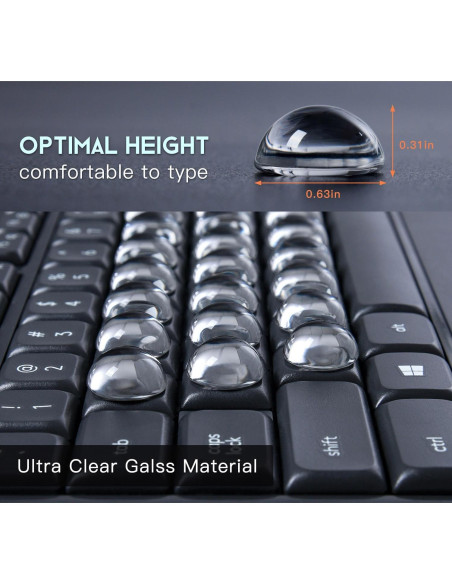 Pegatinas de Teclado para Uñas Largas DAMMOMKO 54PCS Vidrio