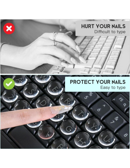 Pegatinas de Teclado para Uñas Largas DAMMOMKO 54PCS Vidrio