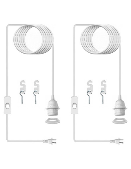 Kit de Lámpara Colgante E26/E27 4.88m con Interruptor jkahh