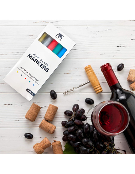 Marcadores de Copas de Vino Alchemy Bar Goods - 5 Colores Metálicos