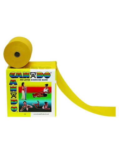 Banda de Ejercicio CanDo Sin Látex Amarilla X-Ligera 45.72 m