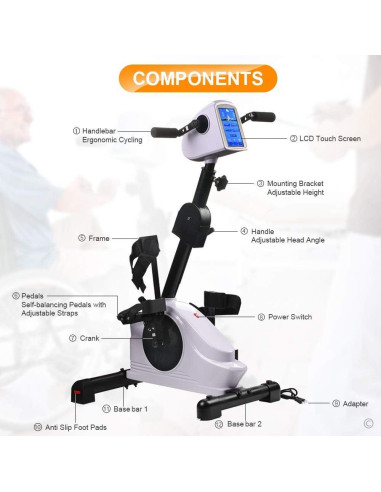 Entrenador de bicicleta de rehabilitación EBEST con pantalla LCD