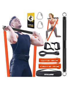 Barra de Resistencia TESLANG 500 LBS con Bandas y Accesorios