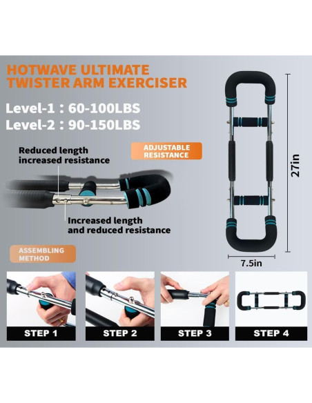 Entrenador de brazos Twister HOTWAVE ajustable 27-50 kg