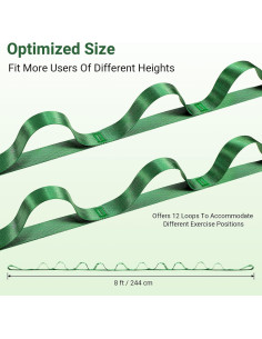 Correa de Estiramiento con Asas Kiemeu 2.44m Verde 2