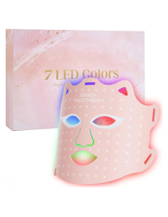 Máscara de Luz LED Rosa SDKWDH para Cuidado Facial 7 Colores