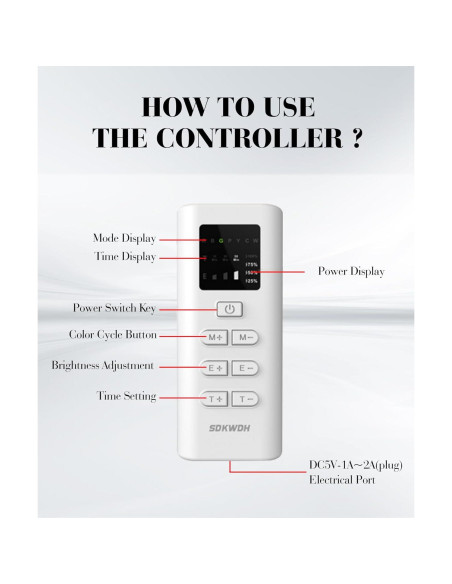 Máscara de Luz LED Rosa SDKWDH para Cuidado Facial 7 Colores