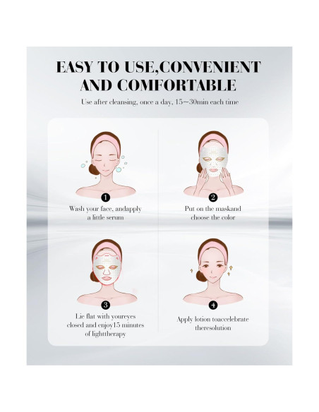Máscara de Luz LED Rosa SDKWDH para Cuidado Facial 7 Colores