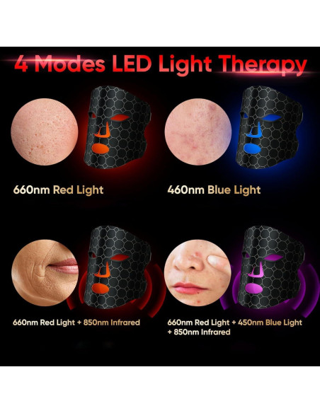 Máscara de Terapia de Luz Roja MGGSUG con Control Remoto 4 Modos