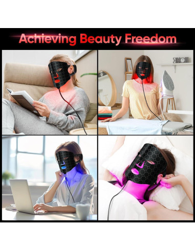 Máscara de Terapia de Luz Roja MGGSUG con Control Remoto 4 Modos