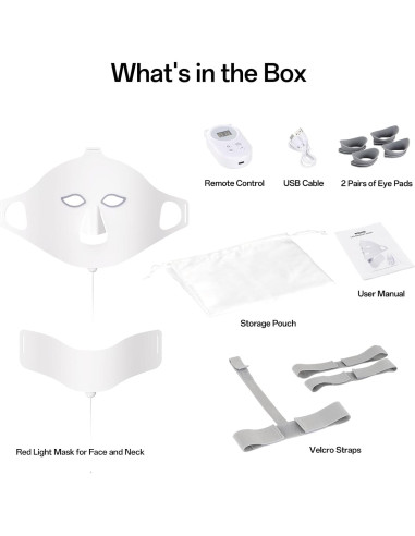 Máscara de Luz Roja Facego para Cara y Cuello - 7 Colores, Portátil