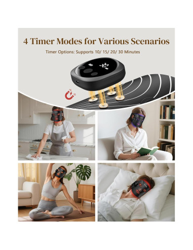 Máscara de Terapia de Luz Roja Lanieney Inalámbrica 4 Modos