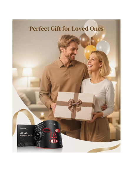 Máscara de Terapia de Luz Roja Lanieney Inalámbrica 4 Modos