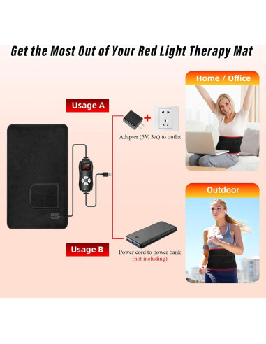 Almohadilla de Terapia de Luz Roja Qtyspdct 50.8x30.5cm LED 660nm 850nm