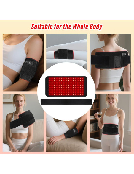 Almohadilla de Terapia de Luz Roja Qtyspdct 40.6x20.1cm 660nm 850nm