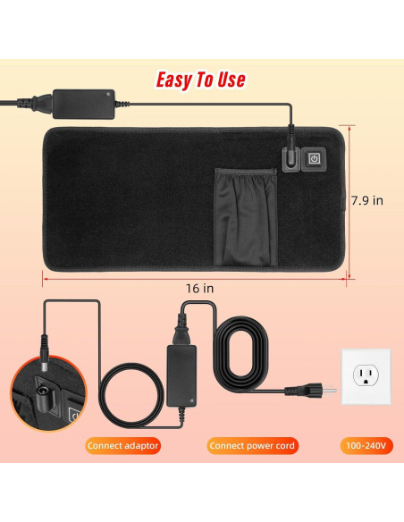 Almohadilla de Terapia de Luz Roja Qtyspdct 40.6x20.1cm 660nm 850nm