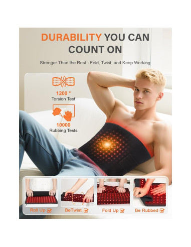 Alfombrilla de Terapia de Luz Roja Rikimxin 87.2x40.4cm 406 LEDs