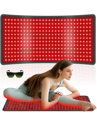 Alfombrilla de Terapia de Luz Roja Rikimxin 87.2x40.4cm 406 LEDs