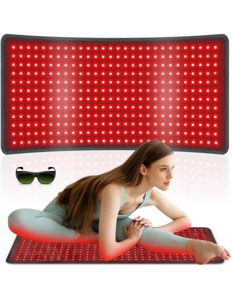 Alfombrilla de Terapia de Luz Roja Rikimxin 87.2x40.4cm 406 LEDs