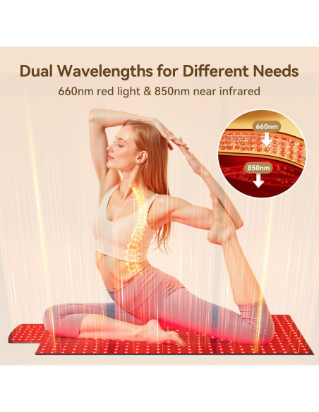 Alfombra de Terapia de Luz Roja Vortro 101.6x41.9cm 420LEDs