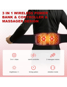 Cinturón de Terapia de Luz Roja Inalámbrico YKeluxon 660nm 850nm 2