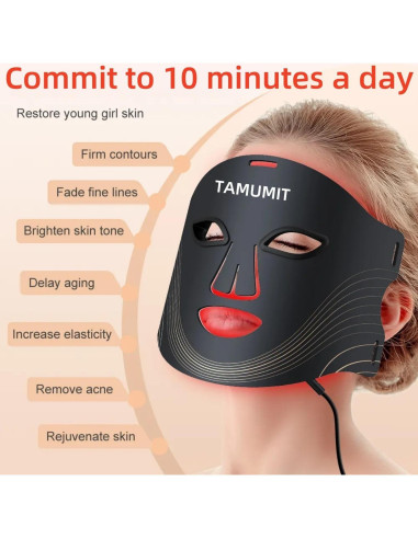 Máscara LED de Terapia de Luz para Cuidado Facial TAMUMIT