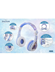 Auriculares Bluetooth eKids Frozen 2 con micrófono y volumen seguro 2