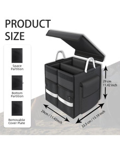 Organizador de Maletero de Coche LOTUYACY 55L Plegable Negro 2