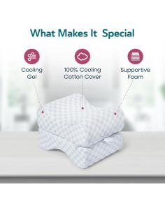 Almohada de Rodilla Sleepgram con Gel Refrigerante 25.4x20.3cm 2