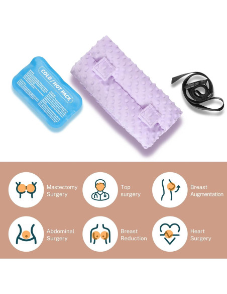 Almohada Abdominal Ajustable KUAZIDAR para Recuperación Post-Cirugía