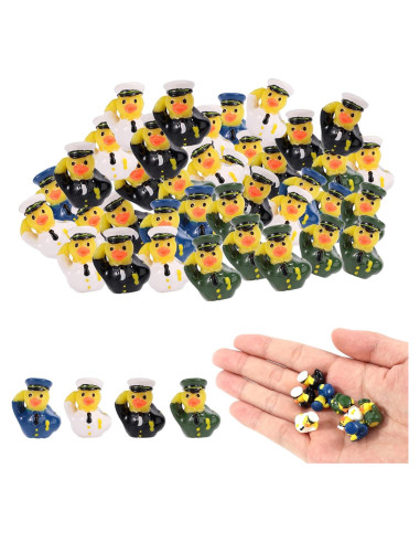 80 Mini Patos de Resina Militar Lyreh - Decoración Jardín